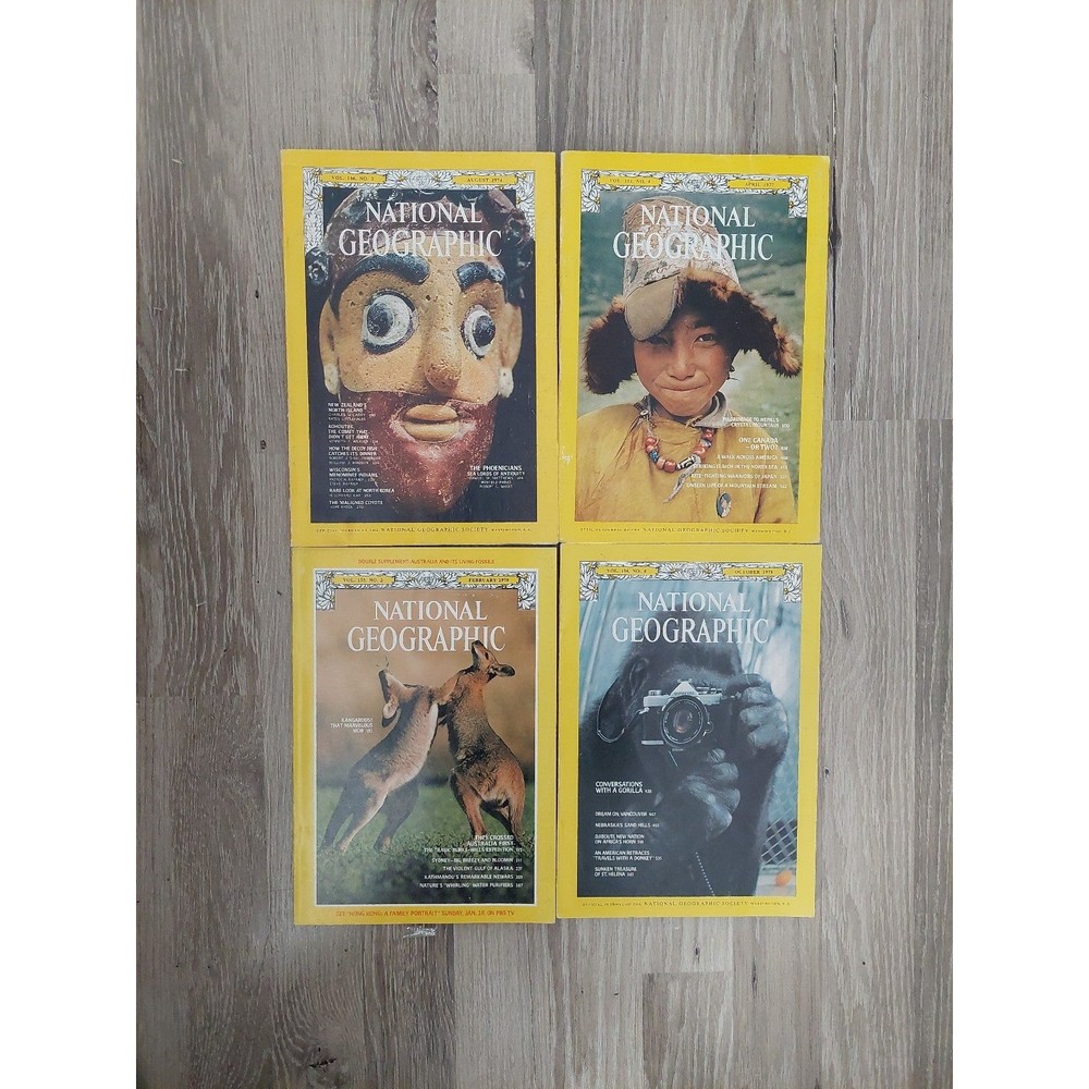 Vintage 70s National Geographic Magazines Bundle